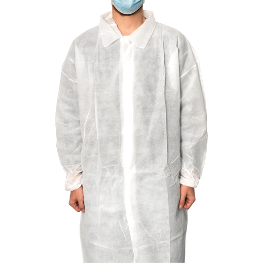 MaiMed-Coat V, manteau visiteur en polaire avec 4 boutons-pression, env. 120 cm