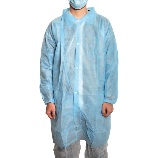 MaiMed-Coat V, manteau visiteur en polaire avec 4 boutons-pression, env. 120 cm