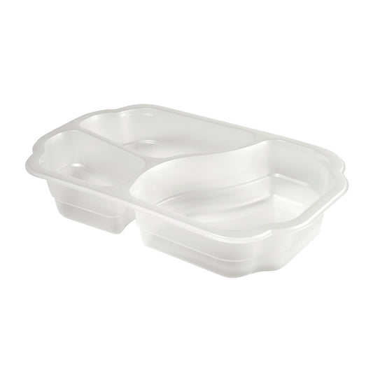 Die PP-Schale Take-Away 3 Transparent PP 250x159x48 von Duni GmbH ist eine Lebensmittelschale mit drei Fächern, perfekt zum Servieren oder Aufbewahren verschiedener Lebensmittel als praktische Lebensmittelverpackung. Die Packung enthält 246 Stück.