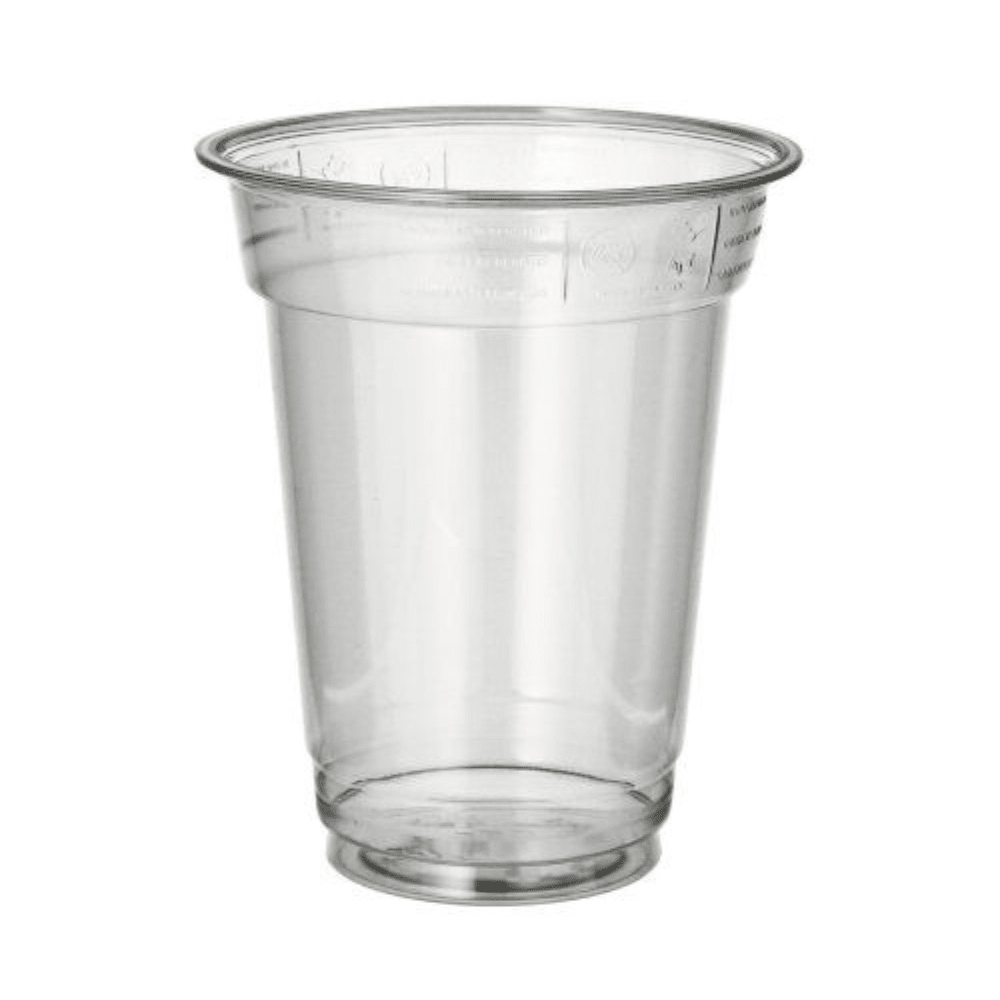 Le gobelet en plastique (PET) « Hurricane » de Starpak, d'une contenance de 0,3 l, est présenté sur fond blanc et met en valeur son design épuré, avec un bord légèrement évasé et des graduations sur le pourtour. Le gobelet est présenté vide.