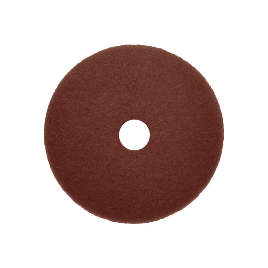 Ein rundes, dunkelbrauner Arcora Sunshine Strong Plus No1+ Pad von Arcora International GmbH mit strukturierter Oberfläche und Loch, auf weißem Hintergrund fotografiert. Erhältlich im Karton (10 Stück).