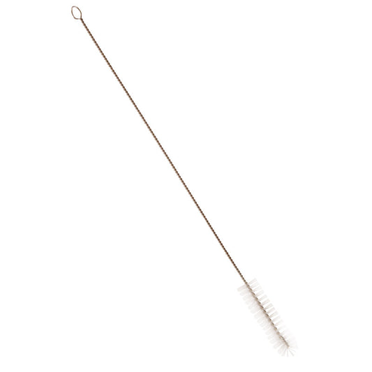 Die Haug Bürsten KG ROHRBÜRSTE, NYLON 6.0 TRANSPAR. ø 0,35MM MITTEL 450Xø25MM verfügt über einen Schlaufengriff und weiße Nylonborsten für die Reinigung von engen Behältern oder Rohren.