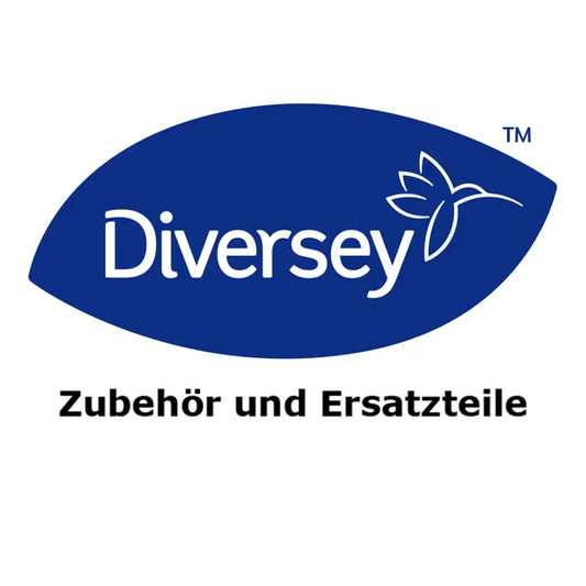 Das Bild zeigt das Logo der Diversey Deutschland GmbH & Co. OHG über "Zubehör und Ersatzteile" und hebt Produkte wie den TASKI AERO UP HEPA H13 Filter (Packung, 1 Stück) für verbesserte Luftqualität hervor.