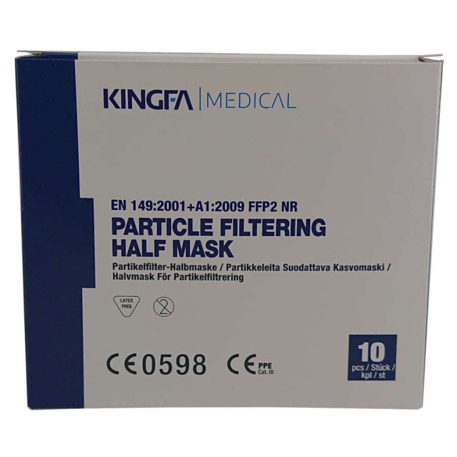 FFP2 Atemschutzmaske, weiß, 10 Stck. / Box ohne Ventil, Ohrenschlaufen | Box (10 Stück)