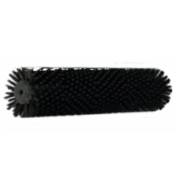 Die Arcora Aniko 350 Duo Brush Ersatzbürste Hart in Dunkelbraun von Arcora International GmbH ist eine zylindrische Ersatzbürste mit dicht gepackten Borsten und einem zentralen Loch zur Befestigung, abgebildet auf weißem Hintergrund.