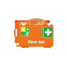 Erste Hilfe-Koffer QUICK-CD Norm orange Druck First Aid