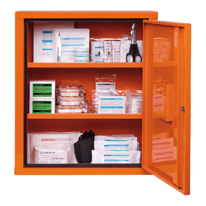 Verbandschrank EUROSAFE orange mit Füllung nach ÖNORM Z 1020 2