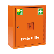 Verbandschrank EUROSAFE orange mit Füllung nach ÖNORM Z 1020 2