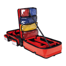 Sac à dos d'urgence PROFiL vide, comprenant 3 grandes et 2 petites poches modulaires