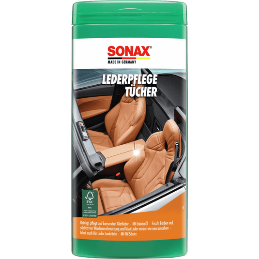 Boîte de lingettes d'entretien pour cuir SONAX