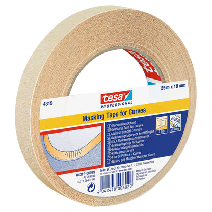 tesa Professional 4319 Kurvenband, hellbraun 25 m x 19 mm