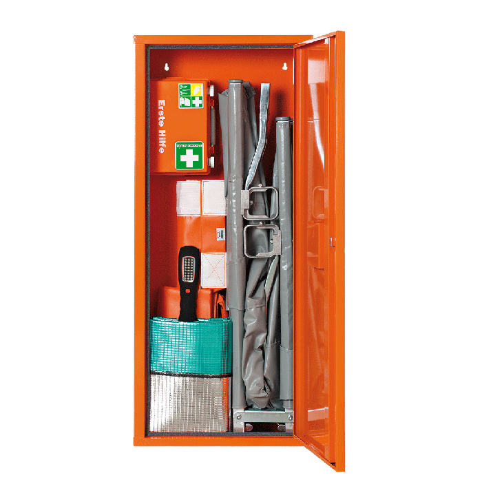 ANBAUSAFE Erste-Hilfe-Trage gefüllt orange