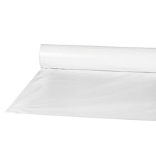 Eine teilweise abgerollte Rolle Starpak Tischdecke, Folie 50 m x 80 cm weiss, liegt auf einem schlichten weißen Hintergrund.