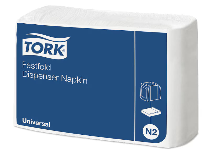 Fastfold Weiße Spenderserviette | Packung (300 Blätter)