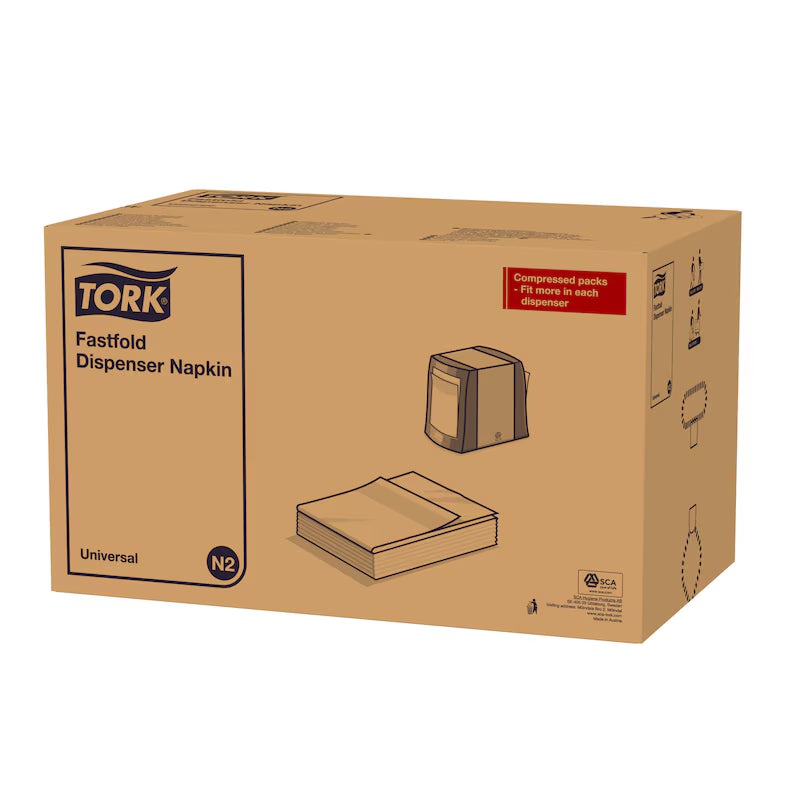 Fastfold Weiße Spenderserviette | Packung (300 Blätter)