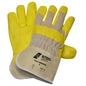 NITRAS UNIVERSAL, gants en cuir artificiel, couleur naturelle / jaune, coton EN 388 | Paquet (12 paires)
