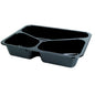La barquette CPET 225x175 mm de Duni GmbH en noir avec trois compartiments est résistante à la chaleur - parfaite pour les plats à emporter et le catering écologiques de repas chauds. Unité d'emballage : 300 pièces.