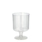 Ein Set mit 10 transparenten, einteiligen Starpak Stiel-Gläsern für Rotwein (PS, 0,2 l, Ø 7,2 cm, 10 cm hoch) steht aufrecht vor einem schlichten weißen Hintergrund. Wird in Schrumpffolie geliefert.