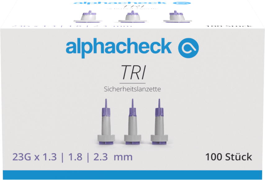 Alphacheck TRI Sicherheitslanzetten 23G | Packung (100 Stück)