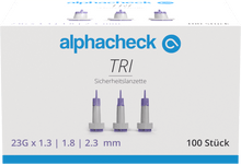 Alphacheck TRI Sicherheitslanzetten 23G | Packung (100 Stück)