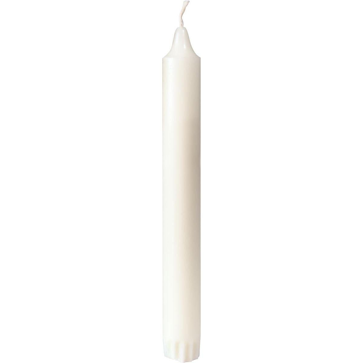 Un paquet de 30 bougies couronnes blanches (200x22 mm, 100% stéarine, 7h de combustion) de Duni GmbH est debout devant un fond blanc.