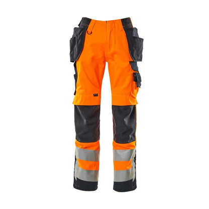 MASCOT® Wigan pantalon d'artisan, haute visibilité orange/noir-bleu