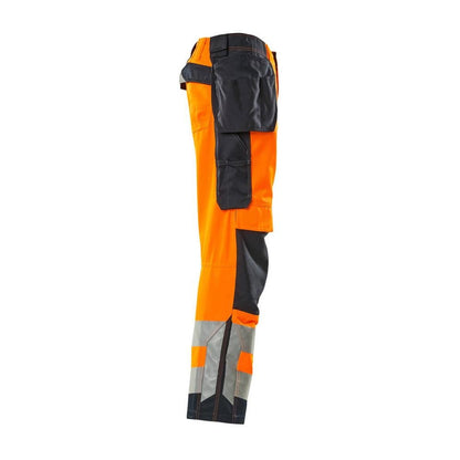 MASCOT® Wigan pantalon d'artisan, haute visibilité orange/noir-bleu