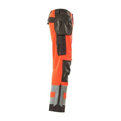 MASCOT® Wigan pantalon d'artisan, rouge haute visibilité/anthracite foncé