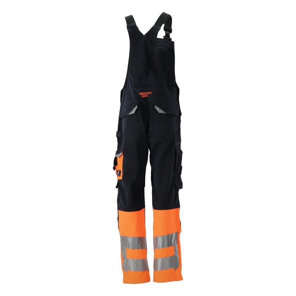 MASCOT® Sunderland Latzhose, schwarzblau/hi-vis orange