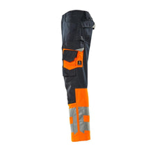 Pantalon MASCOT® Leeds, noir bleu/orange haute visibilité