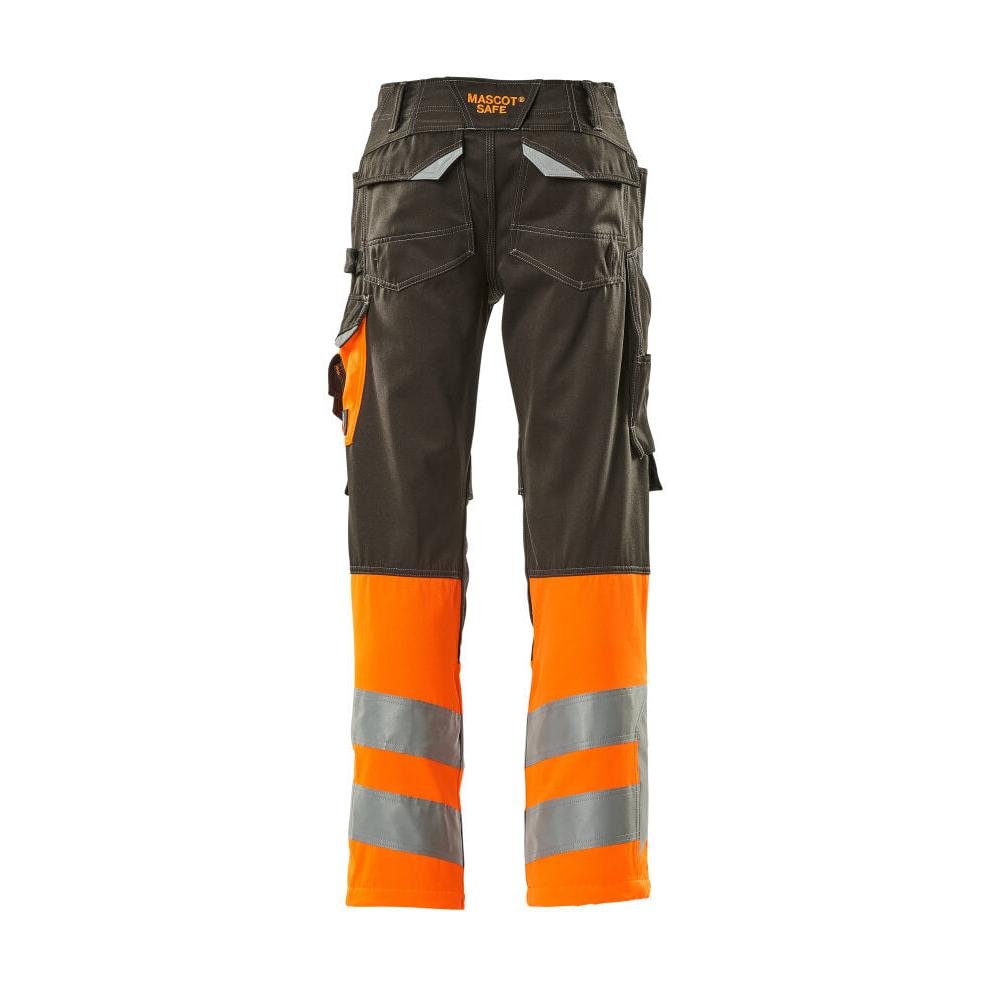 Pantalon MASCOT® Leeds, anthracite foncé/orange haute visibilité