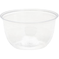 Die Duni GmbH Dessertschale Transparent 95x95x50 mm ist eine klare, runde Schale mit breiter Öffnung und glattem Rand, perfekt zum Servieren von Desserts auf Partys. Die Packung enthält 50 Stück. Ideal für Süßspeisen und Events.