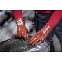 NITRAS PVC-Handschuhe, rot, EN 388 Baumwoll-Trikot, Größe 10 | Packung (12 Paare)