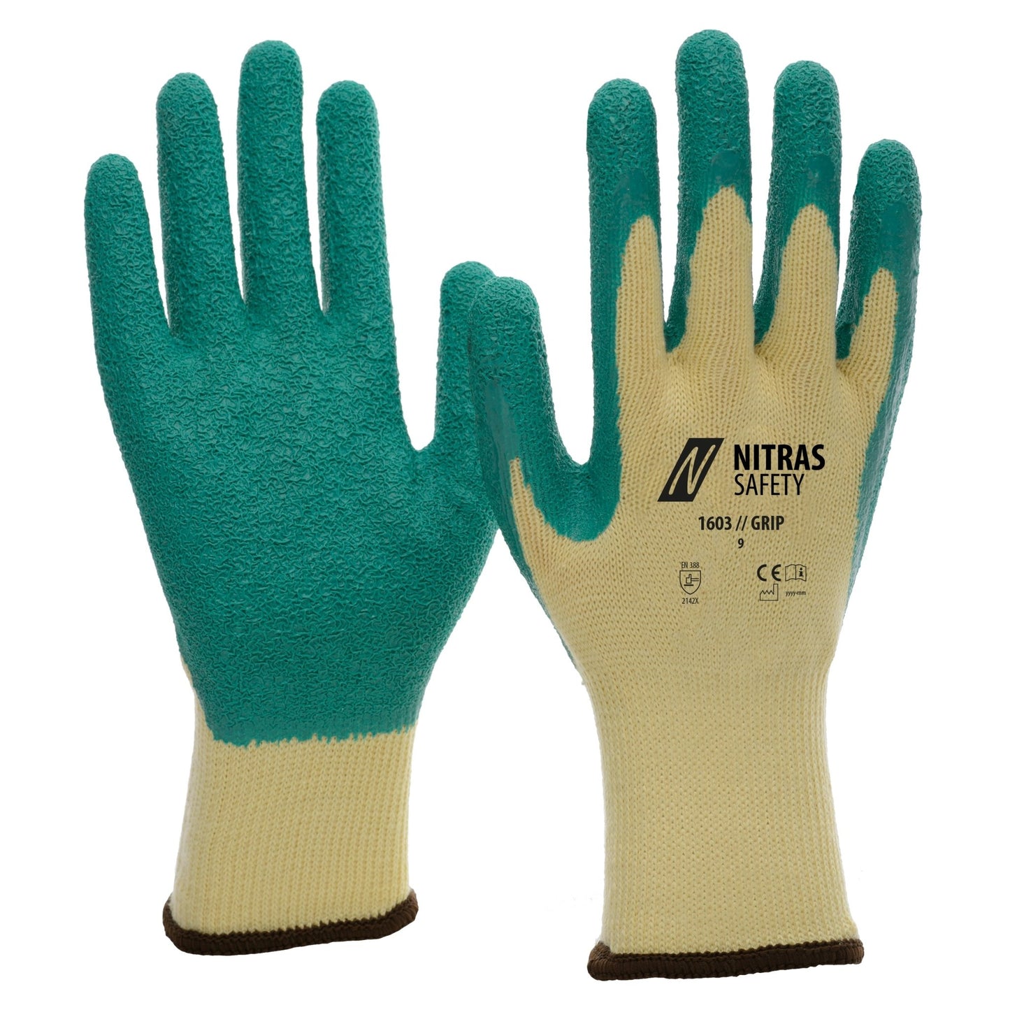 NITRAS GRIP, Latexhandschuhe, gelb / grün
