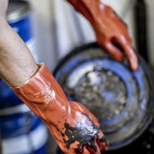 Gants de protection chimique NITRAS, rouges, jersey de coton EN 388, EN ISO 374 | Paquet (12 paires)