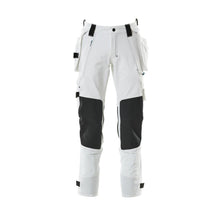 Pantalon avec poches suspendues, pantalon stretch, blanc