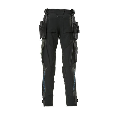 Hose mit Hängetaschen, Stretch Hose, schwarz