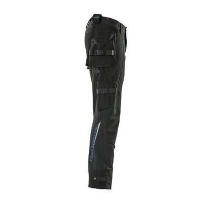 Hose mit Hängetaschen, Stretch Hose, schwarz