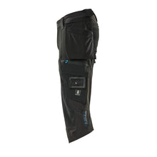 Dreiviertel-Hose, Hängetaschen, Stretch Dreiviertel-Hose, schwarz