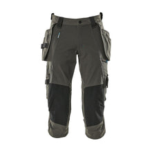 Dreiviertel-Hose, Hängetaschen, Stretch Dreiviertel-Hose, dunkelanthrazit
