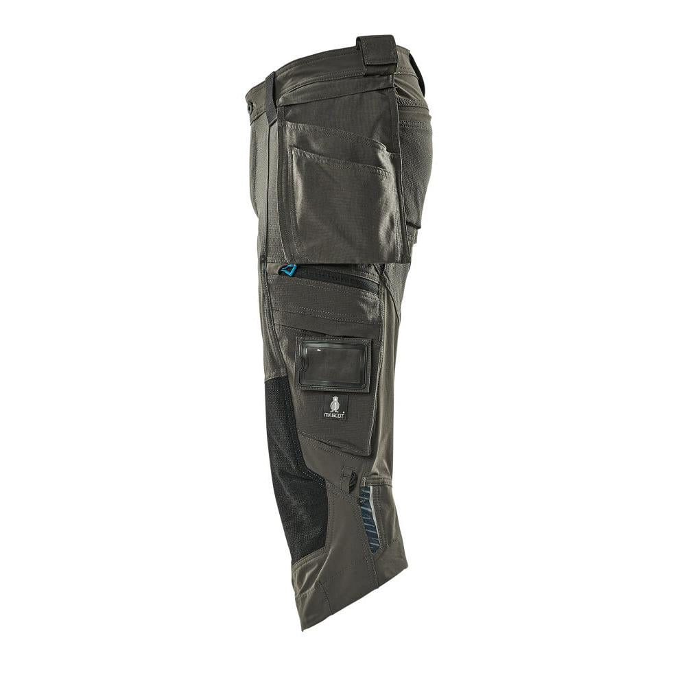 Dreiviertel-Hose, Hängetaschen, Stretch Dreiviertel-Hose, dunkelanthrazit