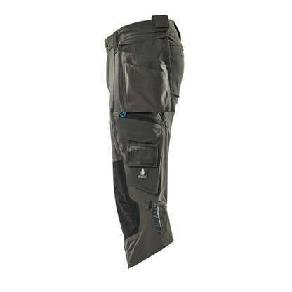 Dreiviertel-Hose, Hängetaschen, Stretch Dreiviertel-Hose, dunkelanthrazit
