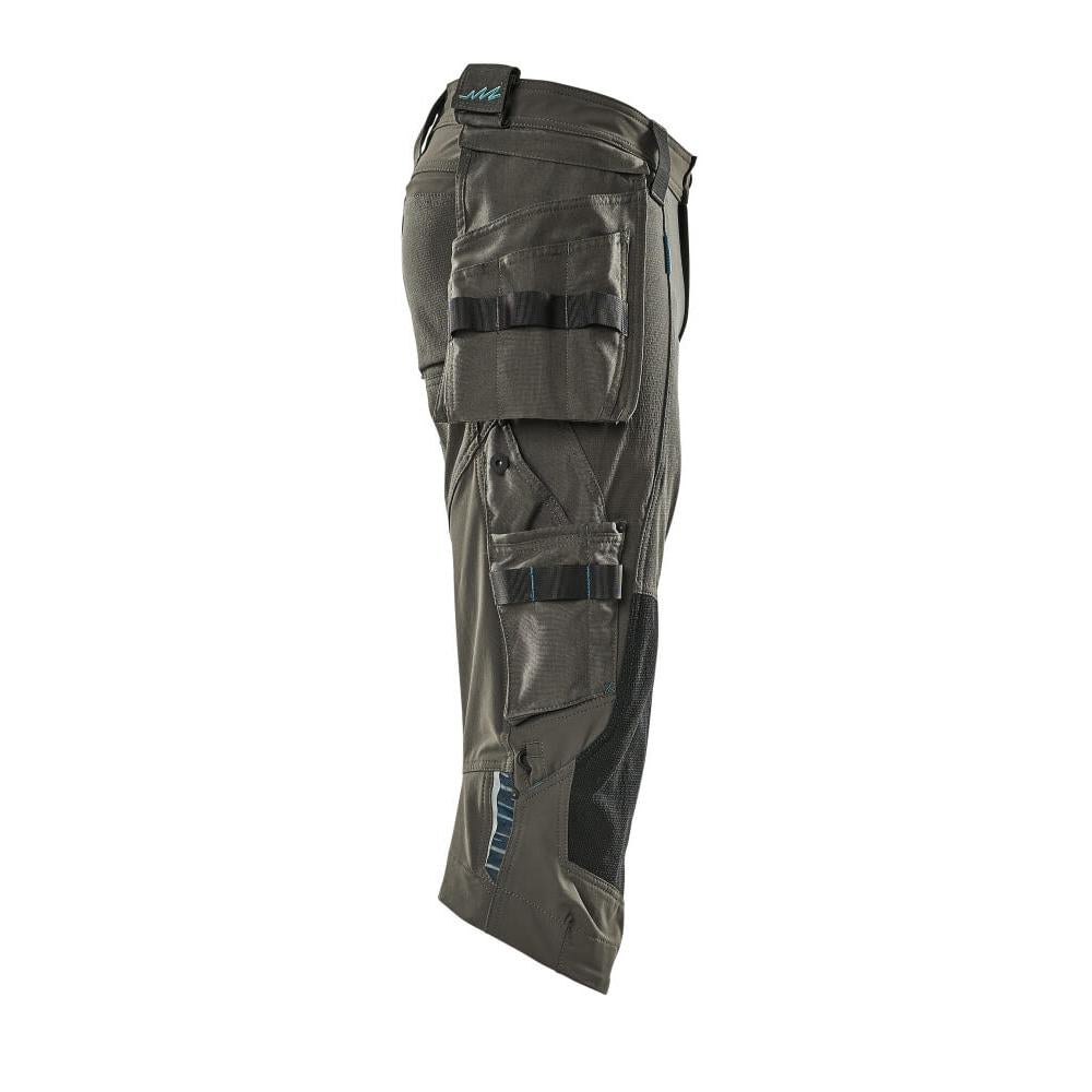 Dreiviertel-Hose, Hängetaschen, Stretch Dreiviertel-Hose, dunkelanthrazit