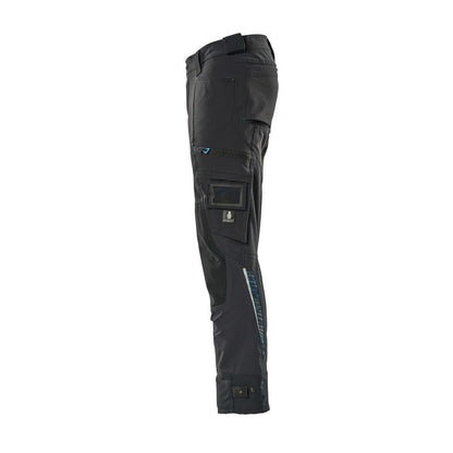 Pantalon avec poches genoux en Dyneema, pantalon stretch, noir-bleu