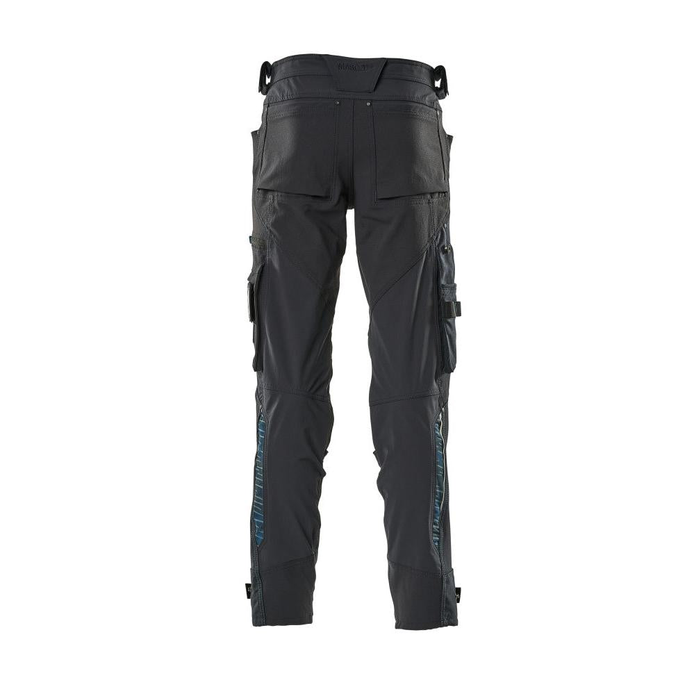 Pantalon avec poches genoux en Dyneema, pantalon stretch, noir-bleu