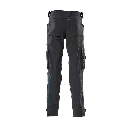 Pantalon avec poches genoux en Dyneema, pantalon stretch, noir-bleu