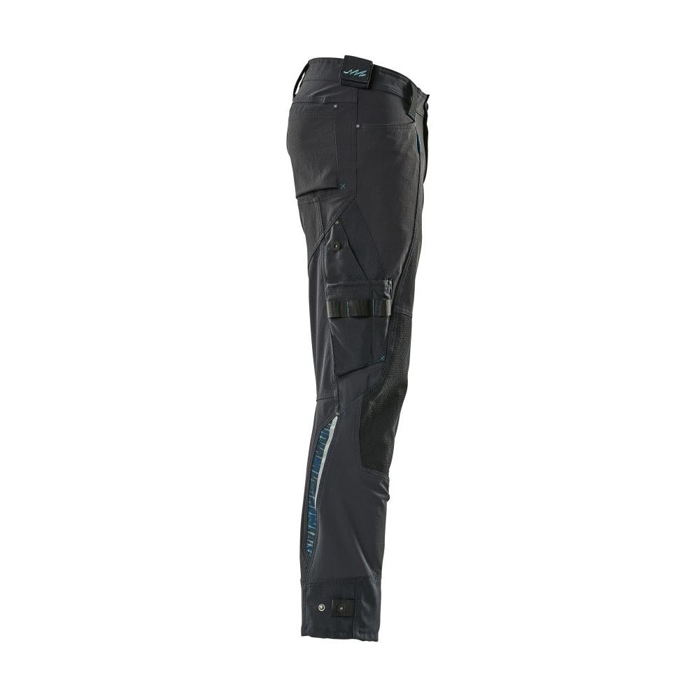 Pantalon avec poches genoux en Dyneema, pantalon stretch, noir-bleu