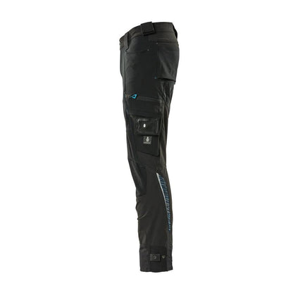 Pantalon avec poches genoux en Dyneema, pantalon stretch, noir