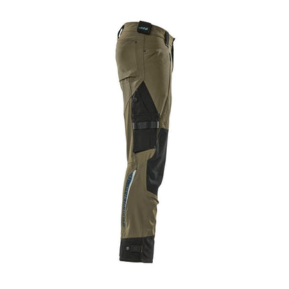Pantalon avec poches genoux en Dyneema, pantalon stretch, vert mousse