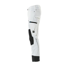 Pantalon avec poches genoux, stretch, pantalon léger, blanc